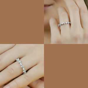 Moissanite Marquise Cut Full Eternity Wedding Band <b>Ring</b> For Unisex Original 925 Silver Fine Wedding Party Gift For Partner - Product Image 3