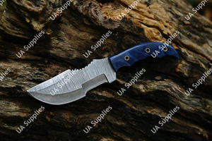 มีดล่าสัตว์และตั้งแคมป์คุณภาพสูง ด้ามจับเหล็กดามัสกัสตีขึ้นรูปด้วยมือ ปรับแต่งได้ รองรับ OEM/ODM ขายส่ง MOQ ต่ำ - Product Image 2