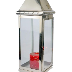 Lanterne élégante pour maison hôtel Restaurant jardin décor couleur argent Design moderne métal éclairage intérieur lanterne bougie support pot - Product Image 1