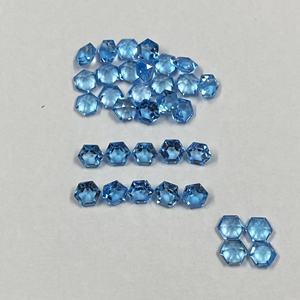 6mm Naturel Suisse Bleu Topaze À Facettes Hexagone Coupe Poli Semi Précieux Pierres Précieuses En Vrac Pour La Fabrication De Bijoux Au Prix De Gros - Product Image 3