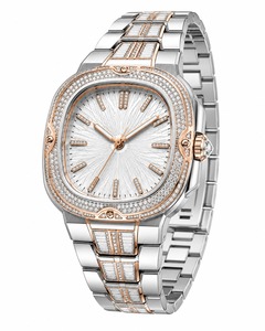 Luxury Women's Analog Quartz <b>Watch</b> With <b>Diamond</b> Accents Square Case Stainless Steel Band - Product Image 5