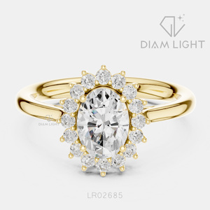 Bague de fiançailles en or blanc 14 carats avec diamant de laboratoire de 1,01 carat, coupe ovale, bague de mariée, certifiée IGI, bijoux fins, cadeau pour femme - Product Image 5