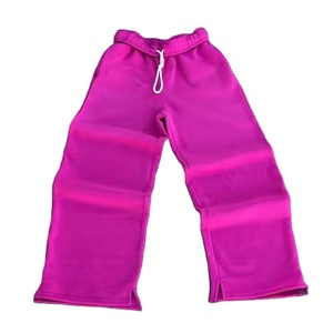 Pantalon de jogging unisexe en coton 100% de haute qualité, personnalisable, anti-plis, coupe évasée, délavé clair, taille mi-haute, décontracté pour homme - Product Image 1