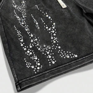 Ensemble deux pièces homme délavé à l'acide, t-shirt et short, coupe oversize, coton épais, logo personnalisé, collection streetwear, respirant - Product Image 3