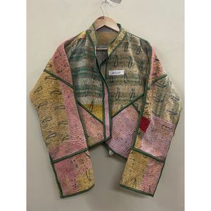 Soft Comfortable Breathable Eco-Friendly Cotton Vintage Winter Wear <b>for</b> <b>Women</b> Girls Kantha Stitch Embroidery <b>Jacket</b> - Product Image 2