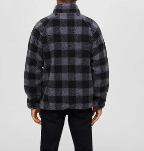 Abrigo de Primavera 2026 de Gran Venta, Chaqueta Polar de Color Sólido con Cuello Alto y Cremallera, Manga Larga Holgada, Oversize, Personalizada, de Forro Polar Sherpa para Hombre - Product Image 3