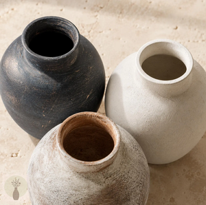 Vase en céramique rustique, pot en poterie émaillée, fait main, vintage, Wabi Sabi, décoration d'intérieur, fleur artificielle, trou de drainage pour jardin - Product Image 5