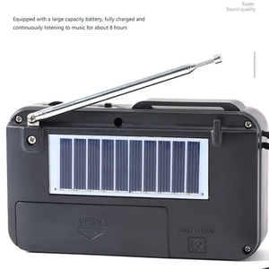Radio FM Solar Portátil Personalizada de Fábrica con Bluetooth, Tarjeta TF, USB, AUX, Botones Numéricos, Antena y Correa para Estudio, Trabajo, Aire Libre y Hogar - Product Image 3