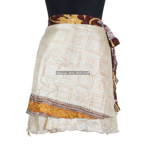 Minifalda de seda para mujer 2026, minifalda cruzada vintage, hermosa minifalda cruzada mágica de seda para mujer, sari de seda vintage para mujer - Product Image 5