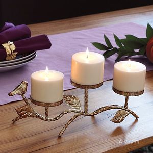 Gold Finished <b>Leaf</b> Design Metal Candle Holder Modern Luxury Metal Candle Stand for Home Decor Lantern Style Candlestick - Product Image 1