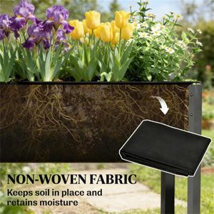 Fioriera e Vaso Rialzati Grigio Scuro per Giardino - Product Image 4