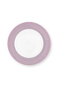 Oval Metal <b>Serving</b> Plate With Floral Pattern Color Enamel Bohemian Design <b>Gold</b> Trim - Product Image 2
