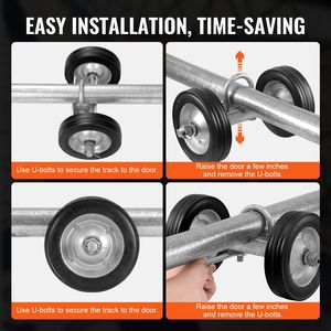 Kit de porte coulissante robuste avec 6 roulettes universelles pour portes et fenêtres, roues de rail et roulettes de guidage - Product Image 6