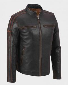 Veste en cuir pour homme avec fermeture éclair tendance et chaude, style OEM, veste d'hiver en vente en ligne à prix raisonnable - Product Image 1