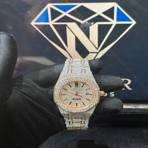 Montres mécaniques automatiques de luxe Hip Hop, montres serties de diamants VVS Moissanite pour hommes, vente en gros - Product Image 6