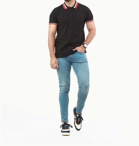 Wholesale Custom Cotton New <b>Striped</b> Contrast Color Casual Men's Short Sleeve <b>Polo</b> Trending Fashionable <b>Polo</b> <b>Shirt</b> - Product Image 5
