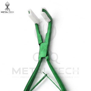 Pince à presser pour extensions de cheveux vert anodisé, mâchoires en silicone lisse, cadre métallique à double ressort, outil de pose pour salon - Product Image 5