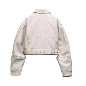 Chaqueta de Mujer de Piel Sintética con Cinturón, Estilo Vintage, Manga Larga, Primavera 2026, Marca OEM, Fabricada por TRIOTAKE INDUSTRY - Product Image 2