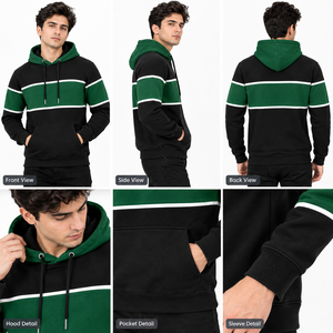 Survêtement d'hiver pour homme en coton 100% léger, respirant, imperméable, avec logo personnalisé, strass lavés, pour l'extérieur - Product Image 4
