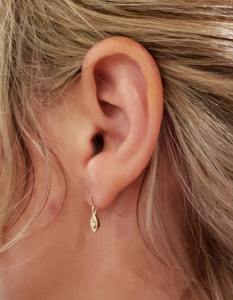 Pendientes de Oro de 14K con Diamantes Cultivados en Laboratorio, Diseño de Ojo, Colgantes de Doble Cara para Mujer, Joyería Fina Elegante, Regalo para Fiesta - Product Image 4