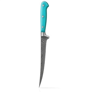 A&M Enterprises Handmade Forged Damascus Steel Fillet <b>Knife</b> <b>Fish</b> Meat Preparation Resin Handle Survival Hunting <b>Knife</b> OEM - Product Image 1