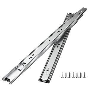 Glissières de tiroir à roulement à billes à extension complète de 18 pouces, capacité de charge de 100 lb, rails de commode robustes à montage latéral, 10 paires, largeur de 45 mm - Product Image 1