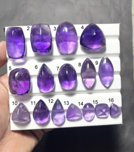 Cabochon en améthyste naturelle, pierre précieuse polie, améthyste violette, bijoux faits à la main, fabricant et fournisseur en gros - Product Image 3