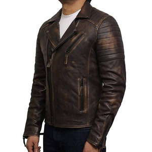 URBANGAZER Men's 100% Polyester Thick Moto Jacket Slim Fit <b>Covered</b> <b>Button</b> Closure Stand Collar Winter Biker Style Regular Sleeve - Product Image 2