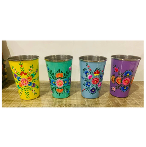 Vaso de Acero Inoxidable Hecho a Mano, Pintado a Mano, Decorativo, con Diseño Impreso, de Lujo, para Regalo de Boda - Product Image 5
