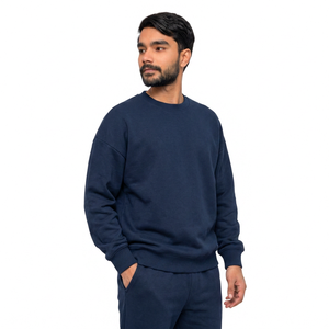 Sudadera personalizada al por mayor con cuello redondo, producción en masa con sudadera extragrande para marcas de moda estadounidenses - Product Image 2