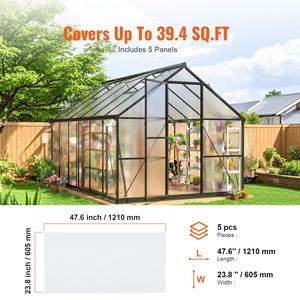 5 Pack 2 'X 4' pannelli serra in policarbonato con 0.32 ''lastre tetto per giardini - Product Image 6