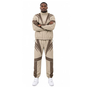 100% Nylon Windbreaker Tracksuit Heavyweight Water Proof <b>Two</b> <b>Piece</b> Zipper Jacket and Trouser <b>Set</b> For Unisex - Product Image 2