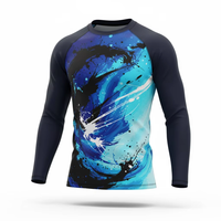 Rashguard de compression respirant et anti-déchirure pour MMA/BJJ, idéal pour la gym, le grappling et la boxe - Spandex/Nylon, manches longues