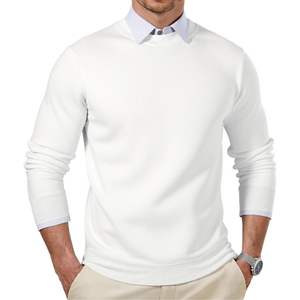 Pulls en maille personnalisés pour hommes, automne-hiver 2025, col rond classique, manches longues, coupe ajustée, doux et confortable, en polaire - Product Image 5