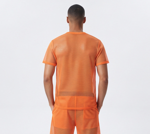 Men's Transparent Sheer <b>Mesh</b> T-Shirt <b>Set</b> Crew Neck Summer Casual Wear 100% Polyester Shorts <b>Sets</b> Short Sleeve Tee Shorts <b>Set</b> - Product Image 5