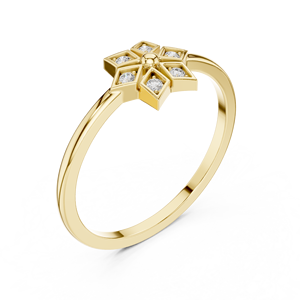 Anillo de Diamantes con Corte Esmeralda de 10K y 14K con Engaste de Plata para Mujer - Product Image 5