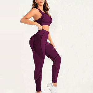 Ropa Deportiva, Conjunto de Yoga de 2 Piezas para Mujer, Diseño Personalizado con Cuello Redondo, Ajuste Delgado - Product Image 4