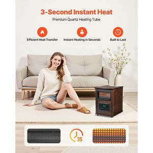 เครื่องทำความร้อนอินฟราเรดไฟฟ้า 1500W พร้อมหน้าจอ LED ตัวตั้งเวลา 24 ชม. และรีโมทคอนโทรล ปรับอุณหภูมิได้หลายระดับ - Product Image 2