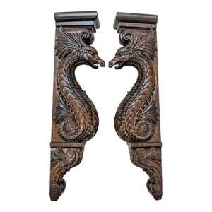 Handcrafted Wooden Art Deco Dragon Corbel Hanging <b>Wall</b> <b>Decor</b> for Baptism & Birthday Celebrations - Product Image 3