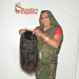 Cheveux naturels bruts Remy, cuticules alignées, vierges non traités, HD pour machine de fusion de dentelle, double trame, cheveux humains indiens de temple - Product Image 6