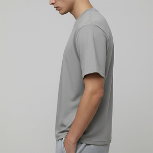 T-shirt surdimensionné noir personnalisé OEM/ODM pour homme, épaules tombantes, coton lourd 100%, couleur unie, respirant, style hip hop. - Product Image 3