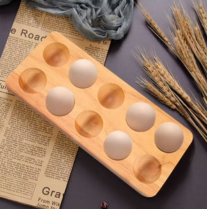 Wooden <b>Egg</b> Holder and Organizer <b>Eco</b>-Friendly Dishwasher Safe Kitchen Storage Display Rack - Product Image 4