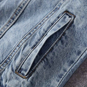 Veste en jean pour homme, décontractée, couleur unie, simple boutonnage, coupe ajustée, en coton, manteau d'extérieur de haute qualité, vêtement de mode premium - Product Image 4