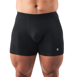 Calzoncillos bóxer negros para hombre, suaves, elásticos, transpirables, ajuste atlético, absorben la humedad, pantalones cortos deportivos para gimnasio - Product Image 1