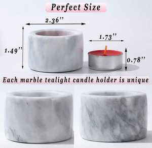 Porte-bougies en marbre naturel pour bougies chauffe-plat, décoration de centre de table, réceptions de mariage, fêtes du thé, anniversaires - Product Image 6