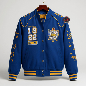 Sigma Gamma Rho Sorority Embroidery Bomber Racing <b>Jacket</b> for <b>Women</b> Waterproof & Eco-Friendly Customizable Lightweight <b>Jacket</b> - Product Image 2