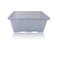 Caisse en plastique PP pour litchis, fruits, légumes, fruits de mer et viande, forme rectangulaire avec poignée, recyclée, vente en gros