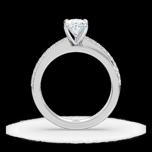 Bague de fiançailles en diamant de laboratoire ovale de 1,20 carat, sertie pavé, solitaire, certifiée IGI, or massif 14 carats - Product Image 2