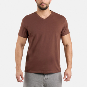 Camiseta de Algodón Negra para Hombre, Corte Regular, Cuello Redondo, Manga Corta, Informal, Lisa, de Punto Jersey, Color Sólido - Product Image 5