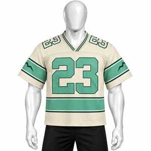 Camiseta Deportiva de Malla Verde para Hombre, Personalizable con Color y Número, Impresión Sublimada, Cuello en V, Manga Corta, Transpirable - Product Image 3